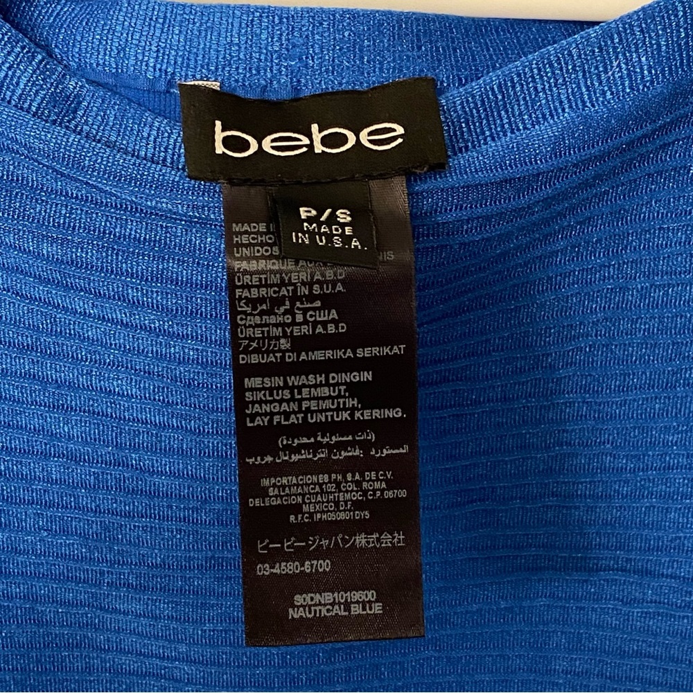 Bebe Blue Mini Ottoman Bodycon Dress Size Small 💙 - Picture 6 of 7